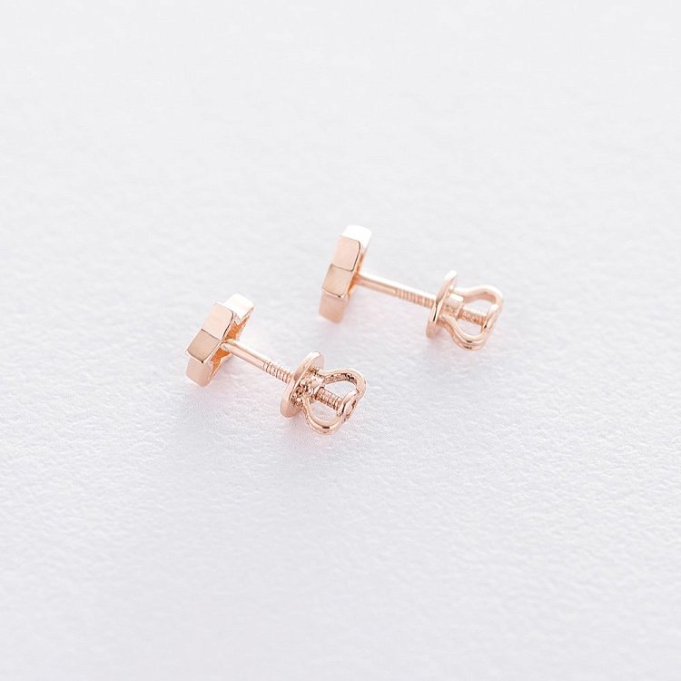 Золотые серьги-пусеты "Звездочки" с06046 от ювелирного магазина Оникс - 4