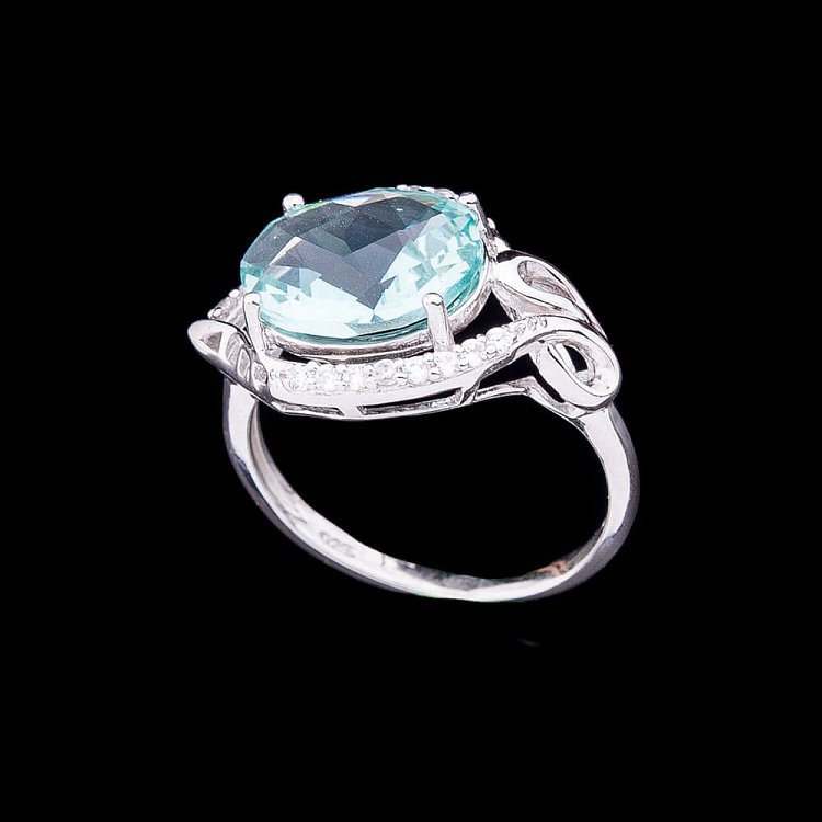 Срібний перстень з фіанітами к11 від ювелірного магазину Онікс - 2