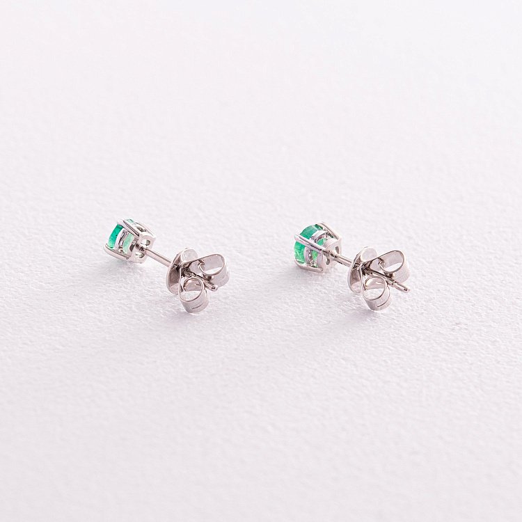 Золоті сережки - пусети зі смарагдами сб0429gl від ювелірного магазину Онікс - 4