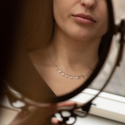 Серебряное колье с фианитами 18566 №14