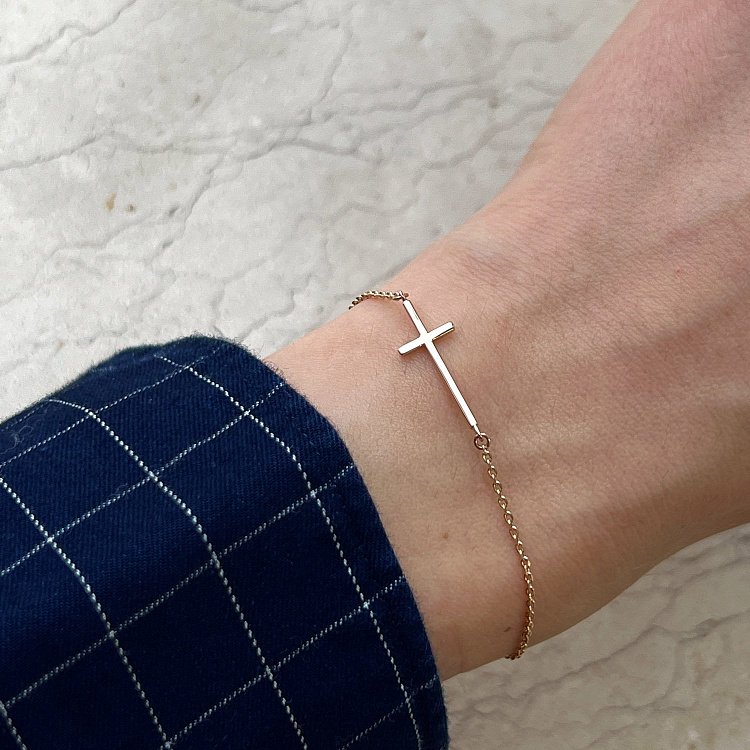 Браслет "Хрестик" у червоному золоті з2081 від ювелірного магазину Онікс - 2