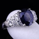 Женское кольцо с синим сапфиром (фианиты) 111454 от ювелирного магазина Оникс - 1