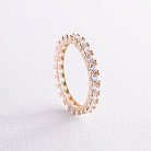 Кольцо с дорожкой камней в желтом золоте к07201 от ювелирного магазина Оникс - 12