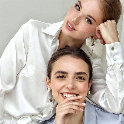 Золотые серьги "Солнце" на английской застежке с06532 №5