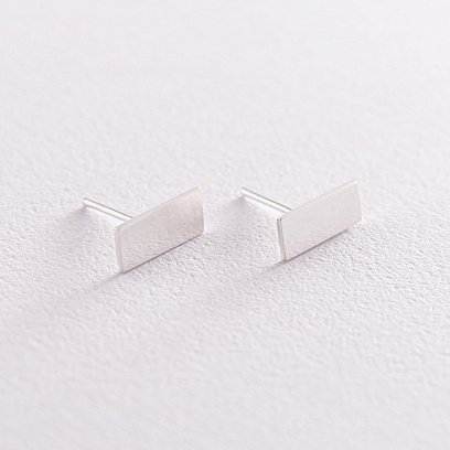 Срібні сережки - пусети "Прямокутники" 122868