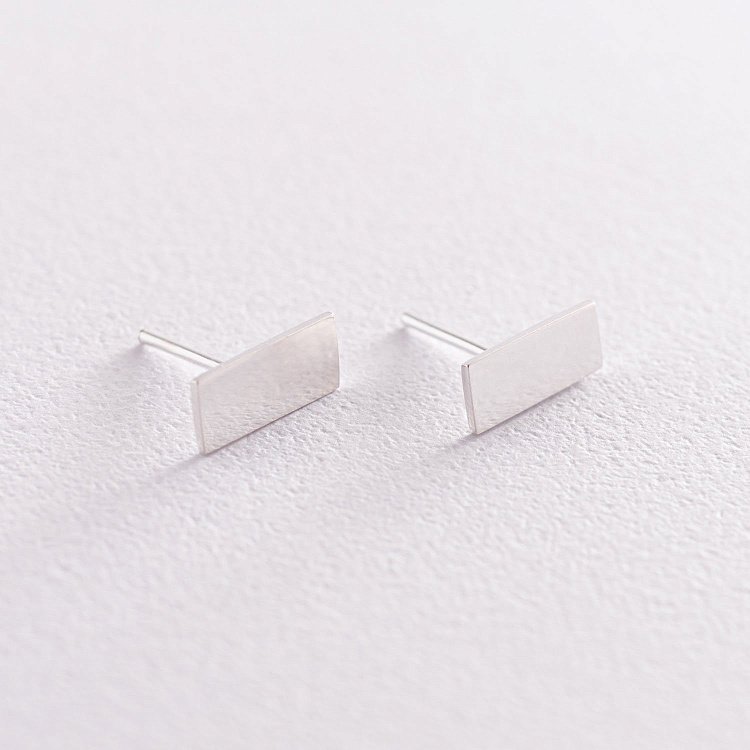 Срібні сережки - пусети "Прямокутники" 122868 від ювелірного магазину Онікс