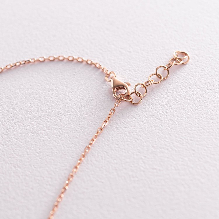 Кольє "Метелики" в червоному золоті (емаль) кол01652 від ювелірного магазину Онікс - 3