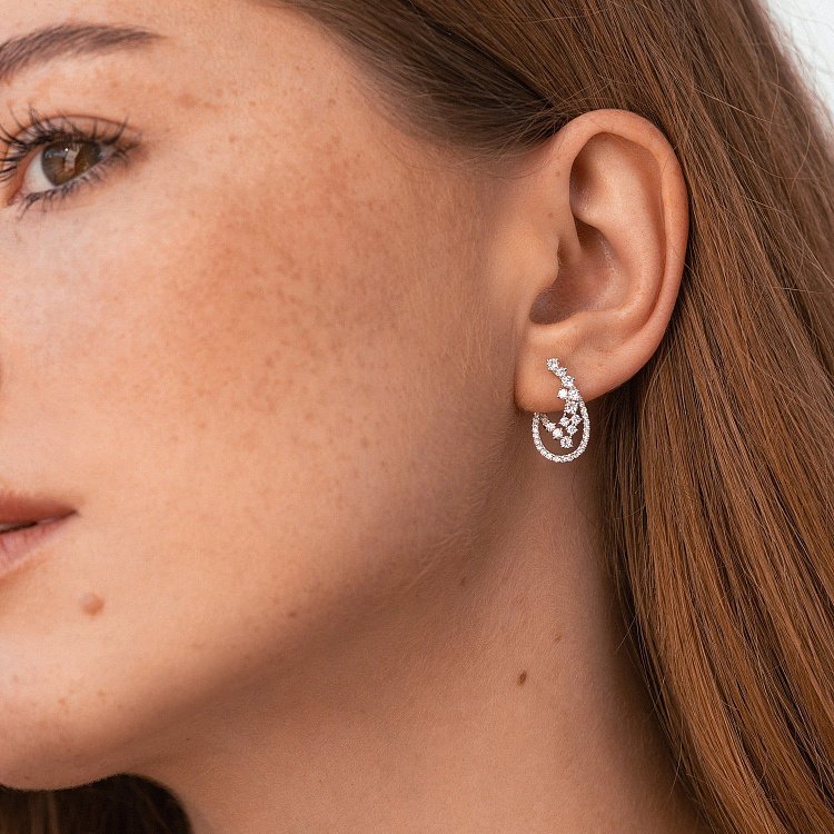 Золотые серьги с бриллиантами сб0538cha от ювелирного магазина Оникс - 2