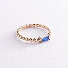 Золотое кольцо "Аннабель" с синим фианитом к07182 от ювелирного магазина Оникс - 7
