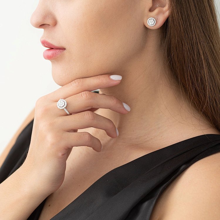 Золота каблучка з діамантами stark356 від ювелірного магазину Онікс - 1