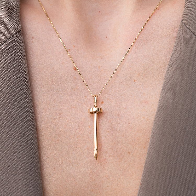 Кольє "Цвях" у жовтому золоті кол02183 від ювелірного магазину Онікс - 5