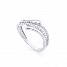 Срібний перстень з фіанітами 111416 от ювелирного магазина Оникс