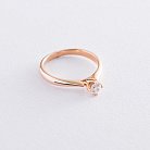 Золотое помолвочное кольцо с фианитом к06238 от ювелирного магазина Оникс - 2