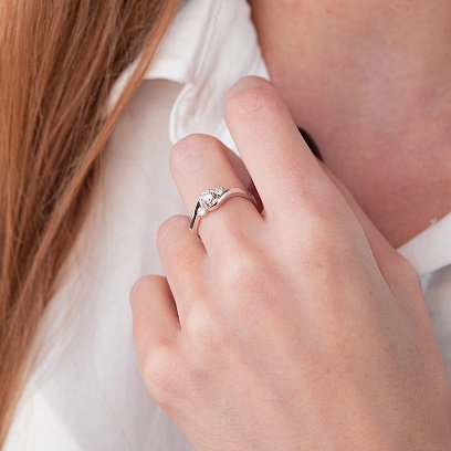 Золота каблучка з діамантами кб0381nl №2