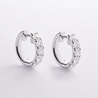 Серьги - кольца в белом золоте (бриллианты) сб0734ri от ювелирного магазина Оникс