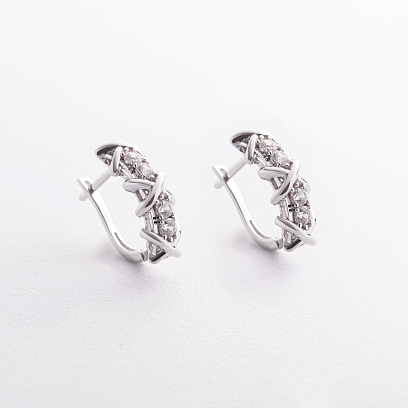 Сережки "Rosie" з фіанітами (біле золото) с09166 №5