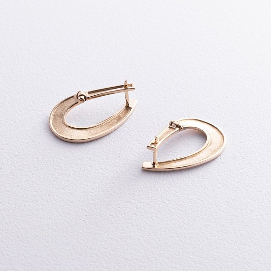 Сережки "Крапельки" у жовтому золоті с08524 №4