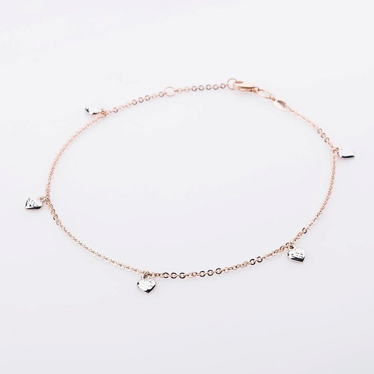 Золотий браслет на ногу "Сердечко" б02137 від ювелірного магазину Онікс - 4