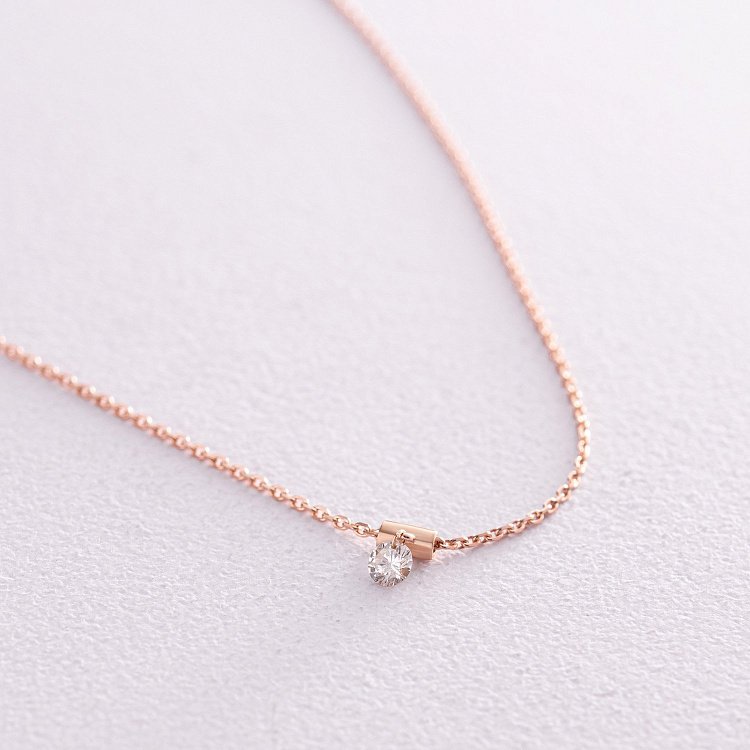 Золотое колье "Кимберли" с бриллиантом колб0094z - 2 Золотое колье "Кимберли" с бриллиантом колб0094z от ювелирного магазина Оникс - 2