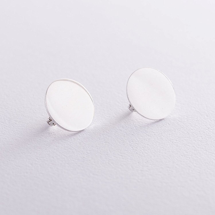 Срібні сережки "Дзеркальні" 122931 від ювелірного магазину Онікс - 3