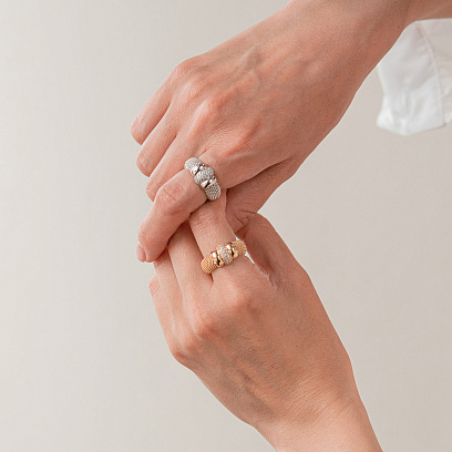 Кольцо "Marie" в желтом золоте (фианиты) к08272 №6