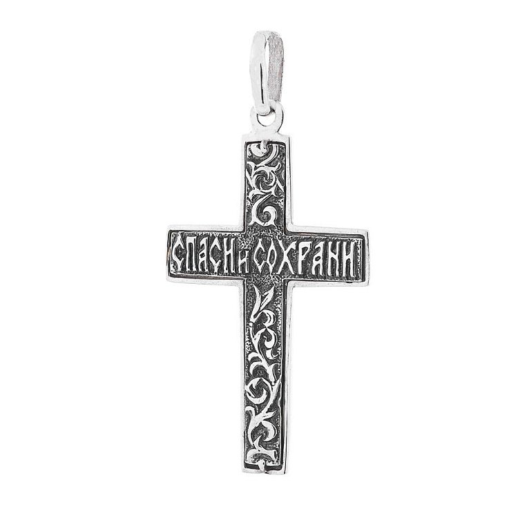 Срібний хрестик з перламутром 131154 від ювелірного магазину Онікс - 1