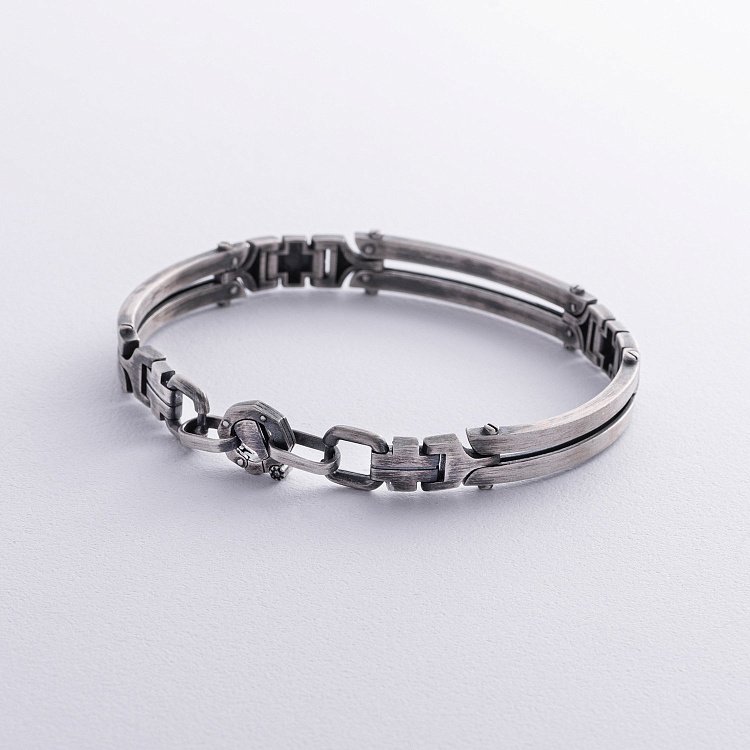 ﻿Чоловічий срібний браслет (чорніння) 1006 від ювелірного магазину Онікс - 5