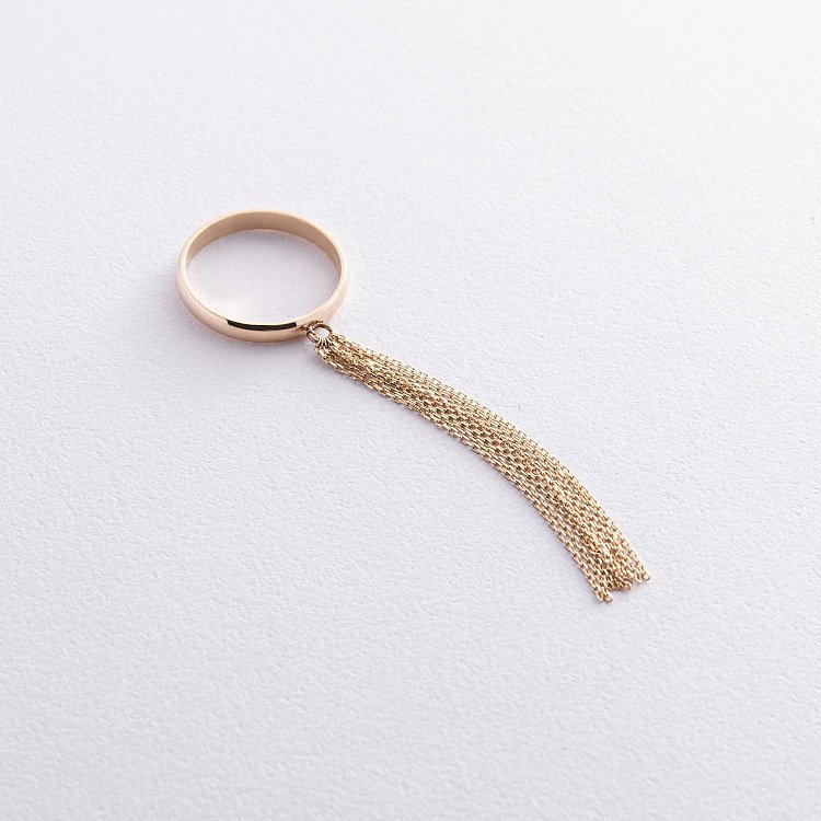 Каблучка з ланцюжками (жовте золото) к07475 від ювелірного магазину Онікс - 5