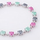 Срібний браслет з кольоровими фіанітами 141126 от ювелирного магазина Оникс - 1