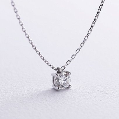 Золоте кольє з одним каменем (діамант) колб0111di