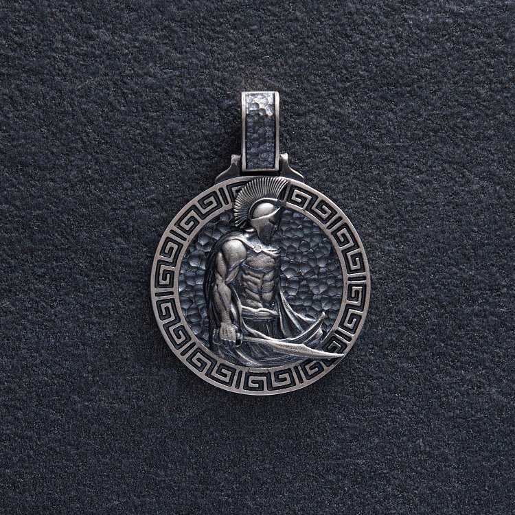Мужской серебряный кулон "Воин. Ave, Caesar, morituri te salutant" 320п от ювелирного магазина Оникс - 2