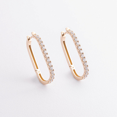 Золоті сережки "Ellen" з фіанітами с09458