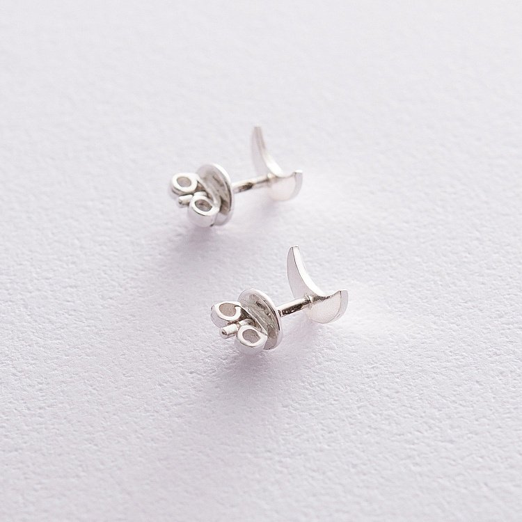 Срібні сережки-пусети "Місяць" 122635 від ювелірного магазину Онікс - 6