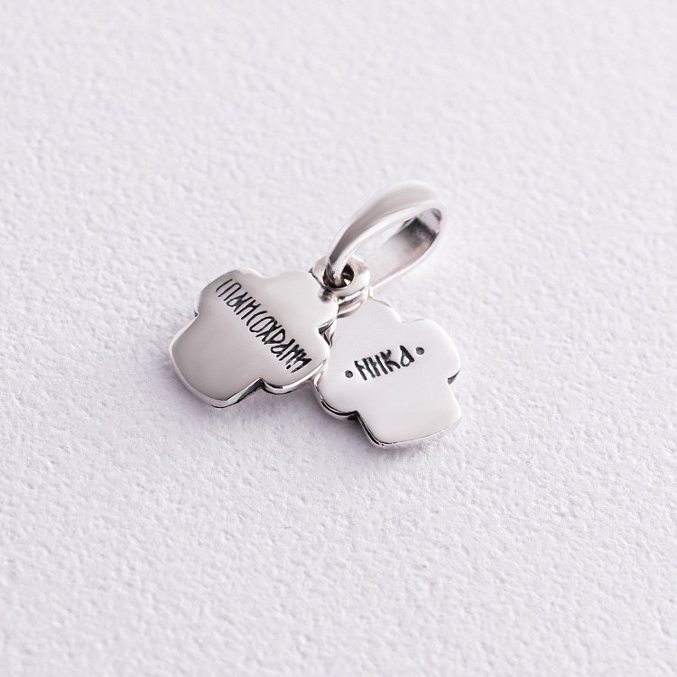 Срібна ладанка з Божою Матір'ю (чорніння) 132884 від ювелірного магазину Онікс - 4