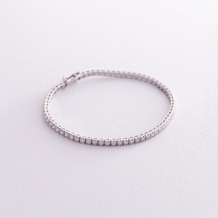 Браслет Теніс у білому золоті з білими діамантами 528871521 від ювелірного магазину Онікс