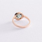 Золотое кольцо с зеленым и белыми фианитами к06829 от ювелирного магазина Оникс - 3