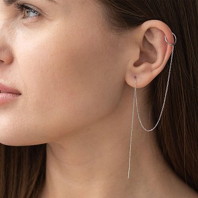 Срібна сережка - каффа "Свобода" 122739