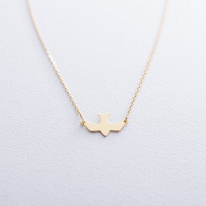 Срібне кольє "Ластівка" з позолотою 18973 №2