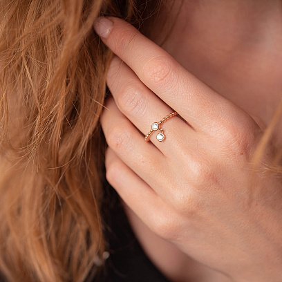 Золотое кольцо с фианитами к07050 №2