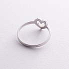 Кольцо "Сердечко" в белом золоте к07394 от ювелирного магазина Оникс - 11