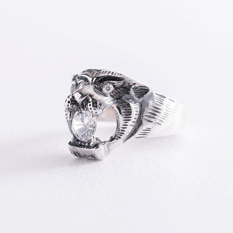 Серебряное кольцо "Тигр" с фианитами 11213 - 6 Серебряное кольцо "Тигр" с фианитами 11213 от ювелирного магазина Оникс - 6