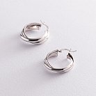 Серебряные серьги - кольца 123015 от ювелирного магазина Оникс
