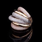 Эксклюзивное кольцо из белого, желтого и красного золота к03924 от ювелирного магазина Оникс