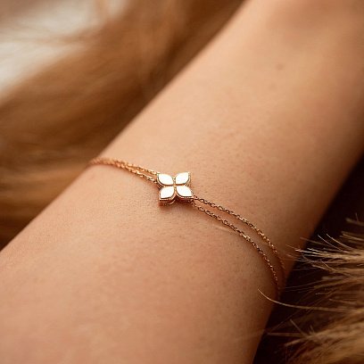 Браслет "Клевер" в красном золоте б05404 №2