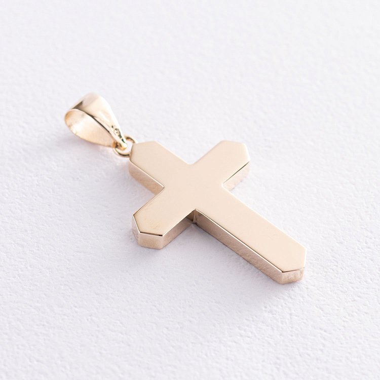 Хрест в жовтому золоті (чорні фіаніти) п03493 від ювелірного магазину Онікс - 1