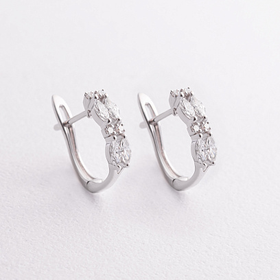 Золотые серьги с бриллиантами сб0618lg