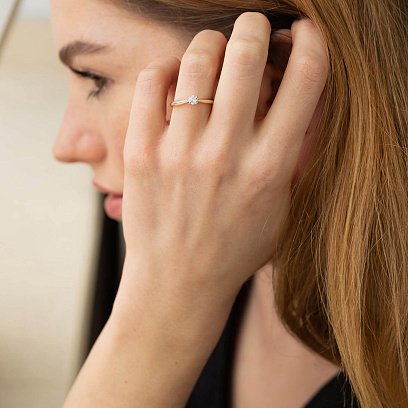 Золотое помолвочное кольцо с бриллиантом кб0477lg №2