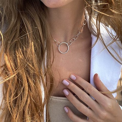 Колье "Круговорот" в серебре 181047