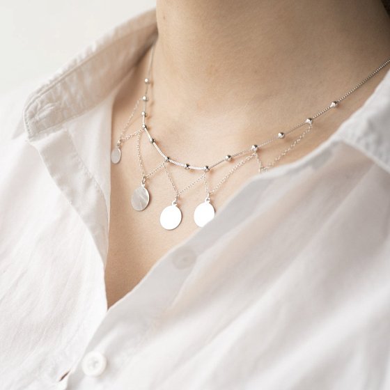 Серебряное колье с монетками 18701 №5
