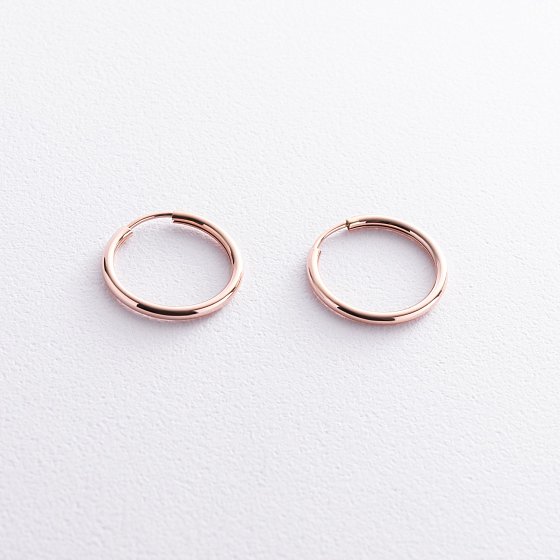 Серьги "Кольца" в красном золоте (2.0 см) с02464 №3